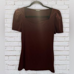 Burgundy Express Puff Sleeve Blouse